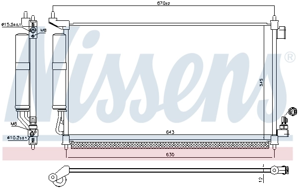 NISSENS 940476 Condenser, air conditioning