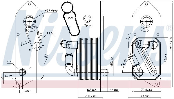 Oil Cooler, engine oil ** FIRST FIT ** 90892
