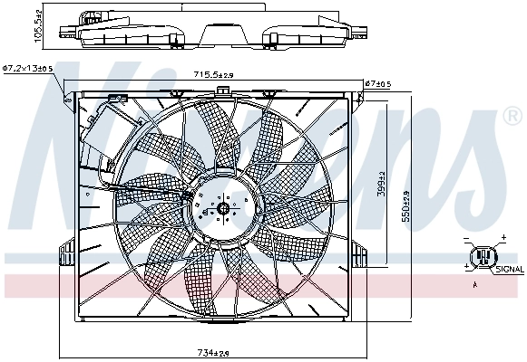 NISSENS 85955 Fan, engine cooling