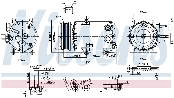 Compressor, air conditioning ** FIRST FIT ** 890588