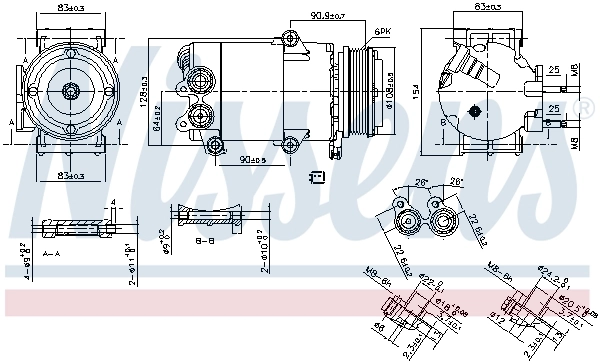 Compressor, air conditioning ** FIRST FIT ** 890216