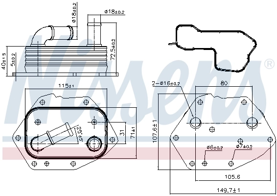 Oil Cooler, engine oil ** FIRST FIT ** 90808