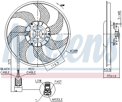 Fan, engine cooling 850091