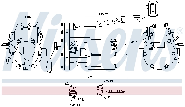 NISSENS 890954 Compressor, air conditioning