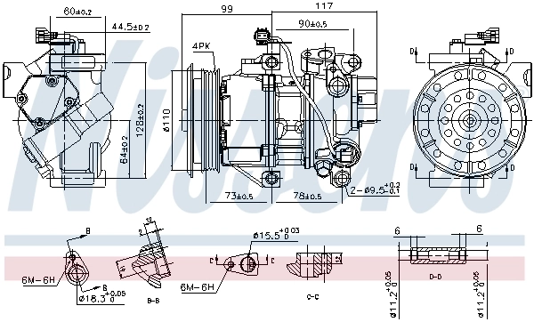 NISSENS 890145 Compressor, air conditioning