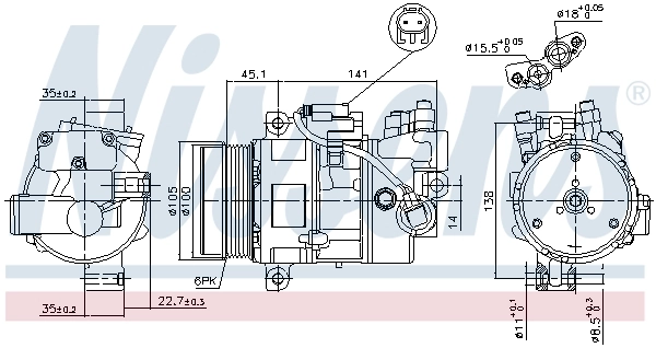 Compressor, air conditioning ** FIRST FIT ** 89043