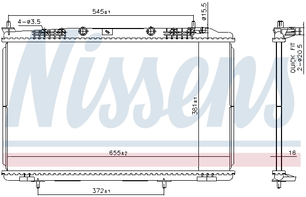NISSENS 607032 Radiator, engine cooling