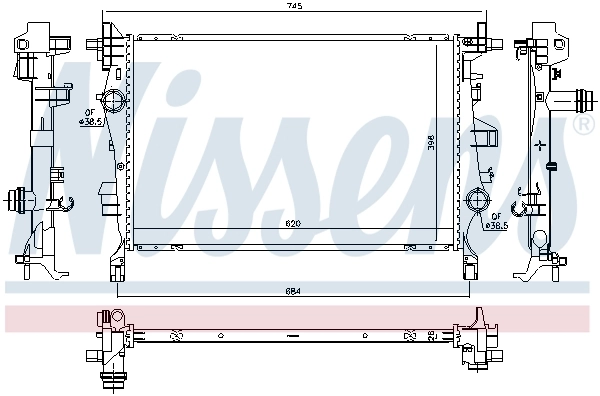 NISSENS 606445 Radiator, engine cooling