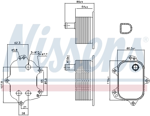 NISSENS 91206 Oil Cooler, engine oil