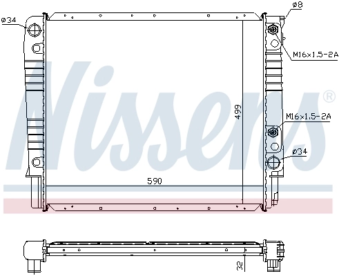 Radiator, engine cooling 65530A