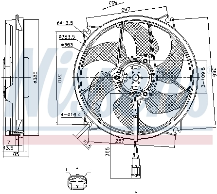 Fan, engine cooling 85790