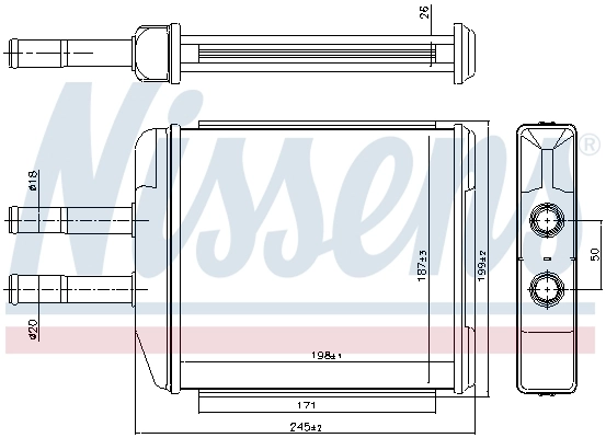 NISSENS 707072 Heat Exchanger, interior heating