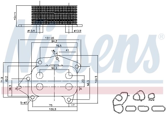 Oil Cooler, engine oil ** FIRST FIT ** 90670