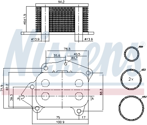 Oil Cooler, engine oil ** FIRST FIT ** 90717