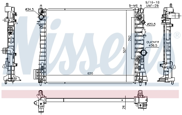 NISSENS 630777 Radiator, engine cooling