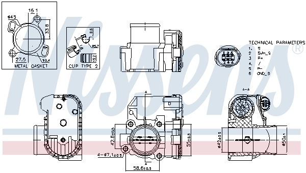 NISSENS 955191 Throttle Body
