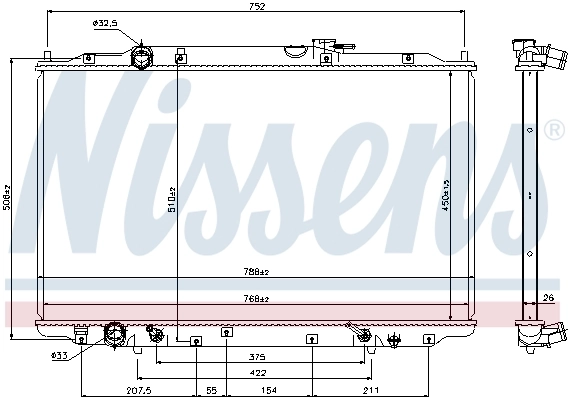 Radiator, engine cooling 69477