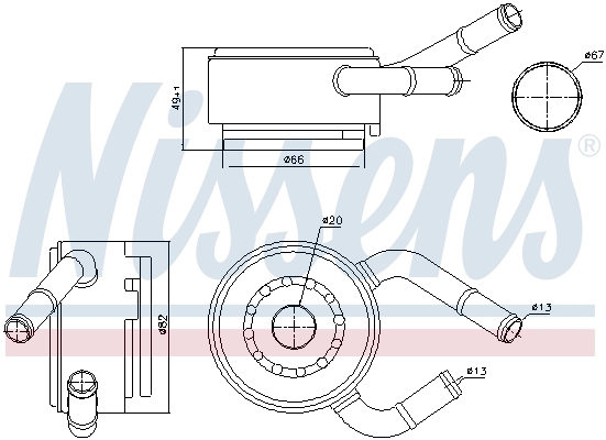 NISSENS 91190 Oil Cooler, engine oil