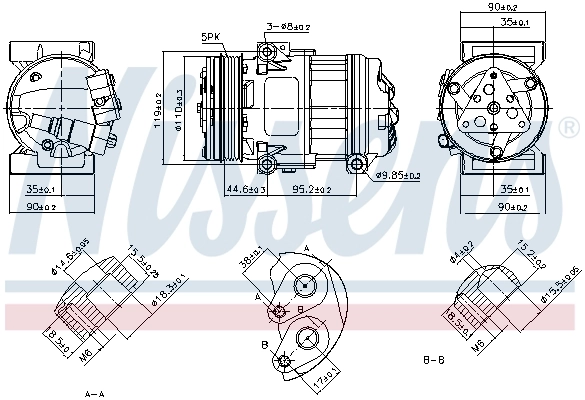 NISSENS 890055 Compressor, air conditioning