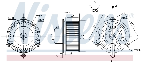 NISSENS 87159 Interior Blower