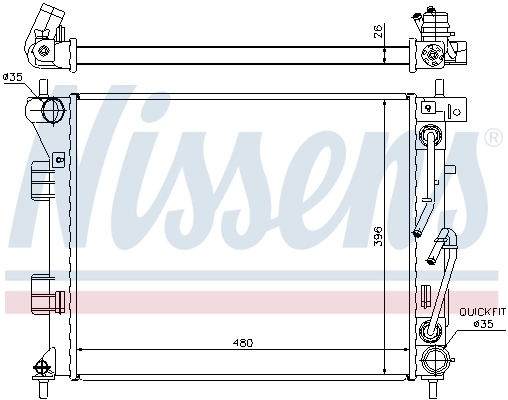 NISSENS 67608 Radiator, engine cooling
