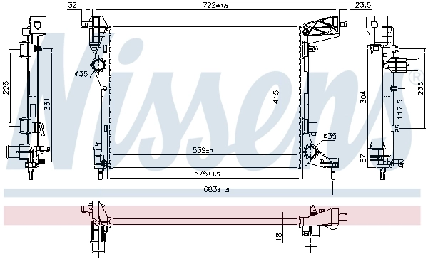 NISSENS 617876 Radiator, engine cooling
