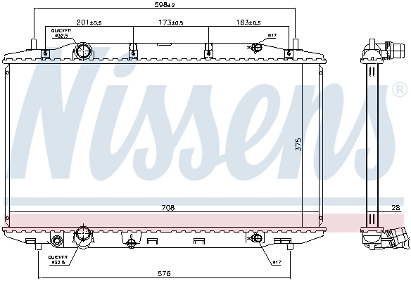 NISSENS 681408 Radiator, engine cooling