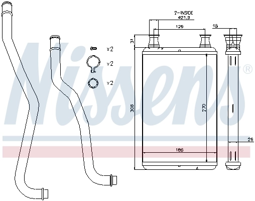 NISSENS 70979 Heat Exchanger, interior heating