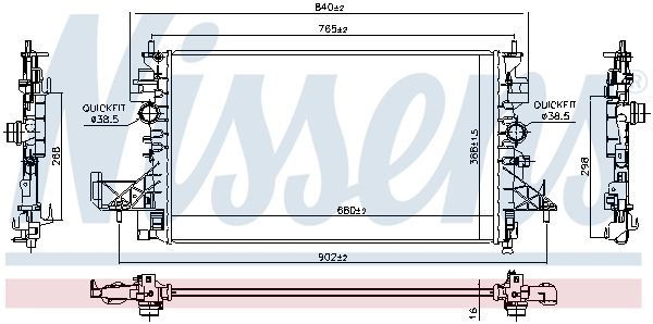 Radiator, engine cooling 630798