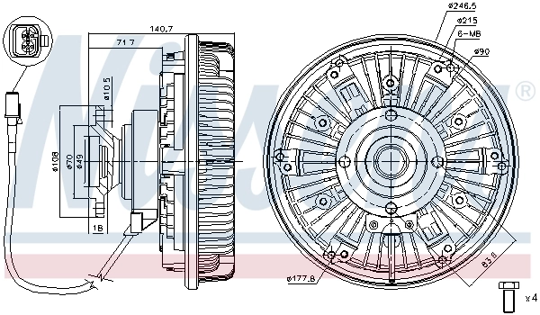 NISSENS 86024 Clutch, radiator fan