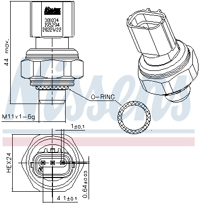 NISSENS 301034 Pressure Switch, air conditioning