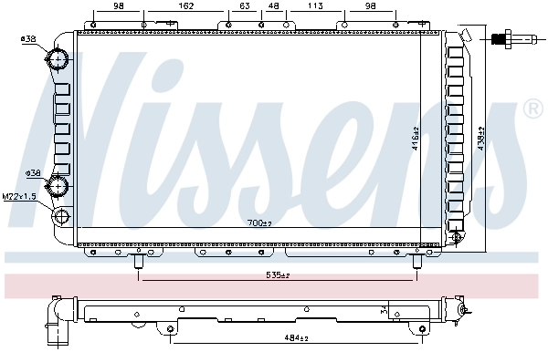 Radiator, engine cooling 61862