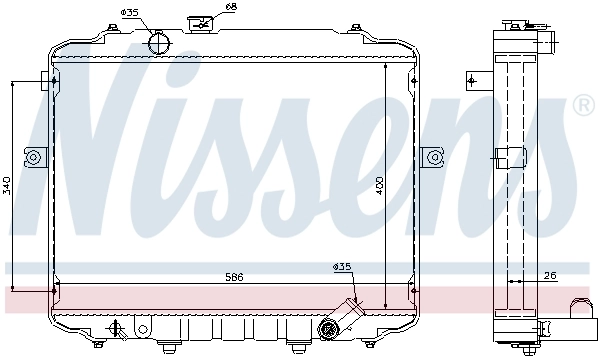 NISSENS 67498 Radiator, engine cooling
