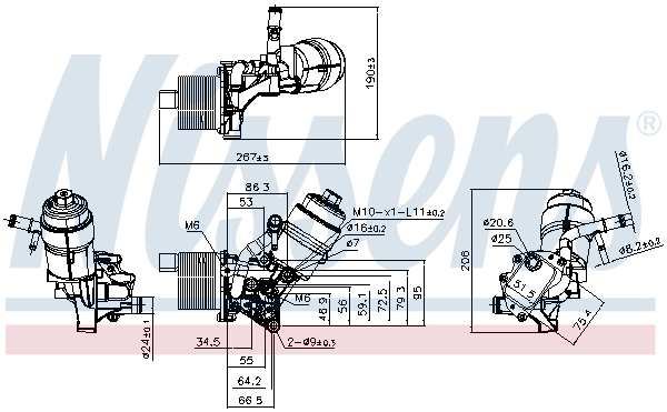Oil Cooler, engine oil ** FIRST FIT ** 91161