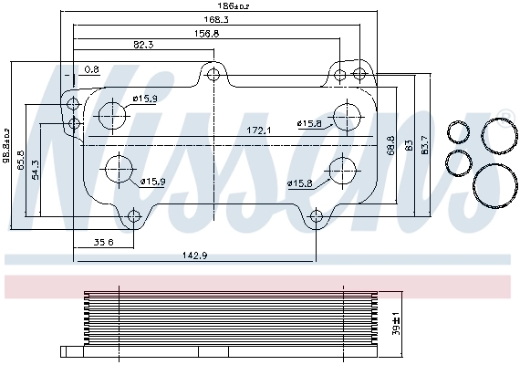 Oil Cooler, engine oil ** FIRST FIT ** 90684