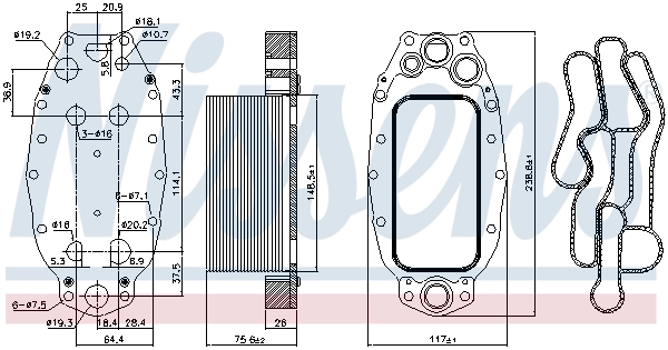 Oil Cooler, engine oil ** FIRST FIT ** 91118