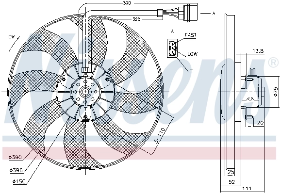 NISSENS 85796 Fan, engine cooling