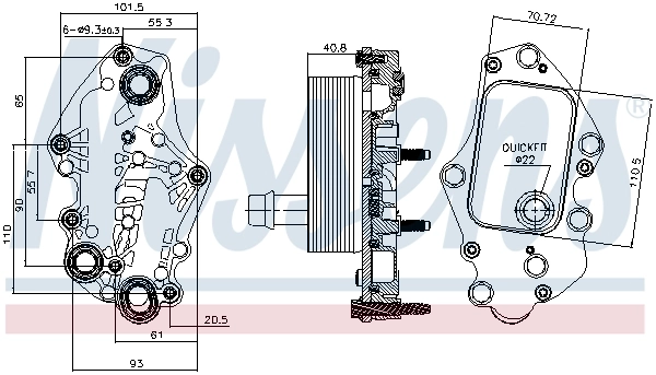 Oil Cooler, engine oil ** FIRST FIT ** 90982