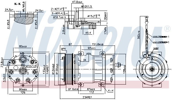 NISSENS 890221 Compressor, air conditioning