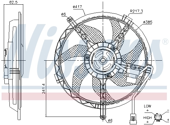 NISSENS 85945 Fan, engine cooling