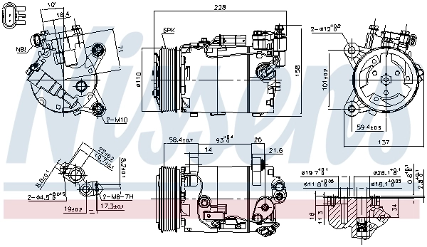 Compressor, air conditioning ** FIRST FIT ** 890601
