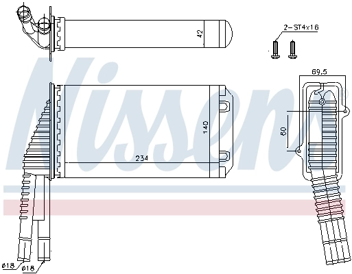 NISSENS 72953 Heat Exchanger, interior heating