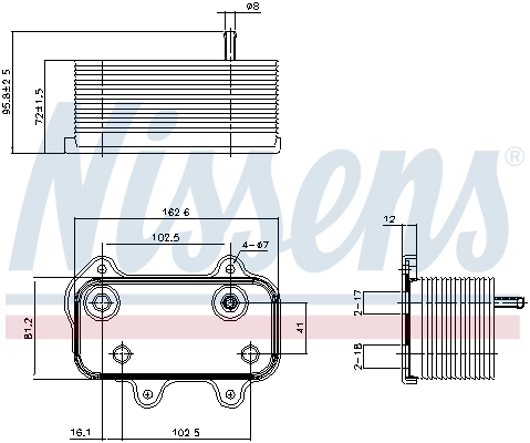 NISSENS 90753 Oil Cooler, engine oil