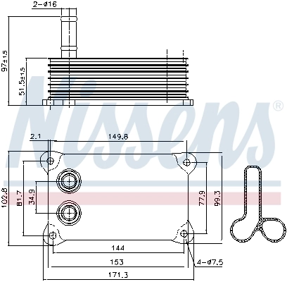 Oil Cooler, engine oil ** FIRST FIT ** 90698
