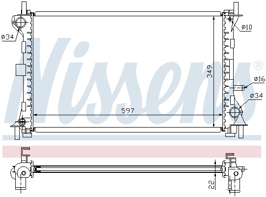 Radiator, pendingin mesin 62075A