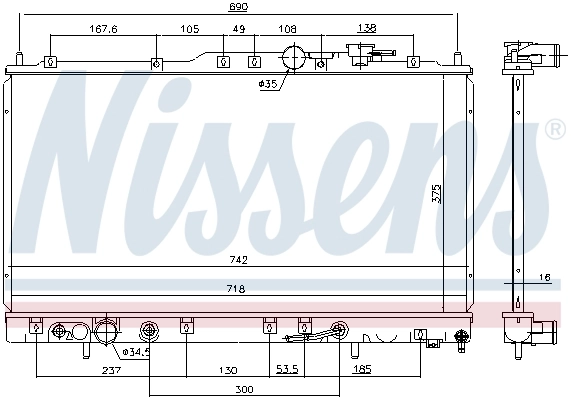 NISSENS 69452 Radiator, engine cooling