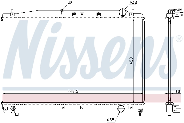 NISSENS 646802 Radiator, engine cooling