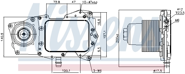 Oil Cooler, engine oil ** FIRST FIT ** 90945