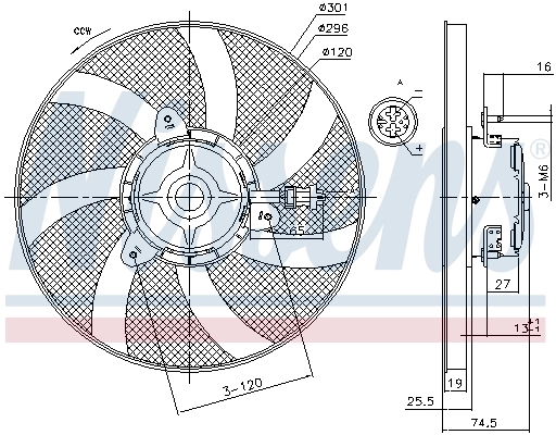 Fan, engine cooling 85800
