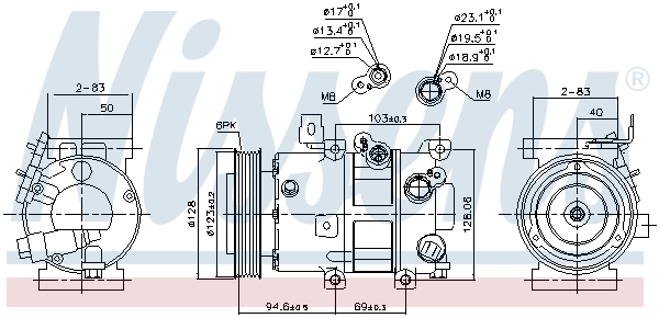 NISSENS 890627 Compressor, air conditioning
